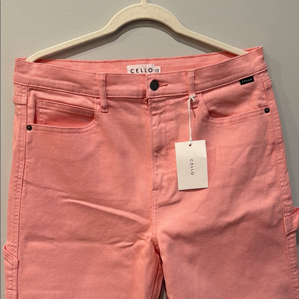 Cello Bubblegum Mid Waisted Carpenter Jeans